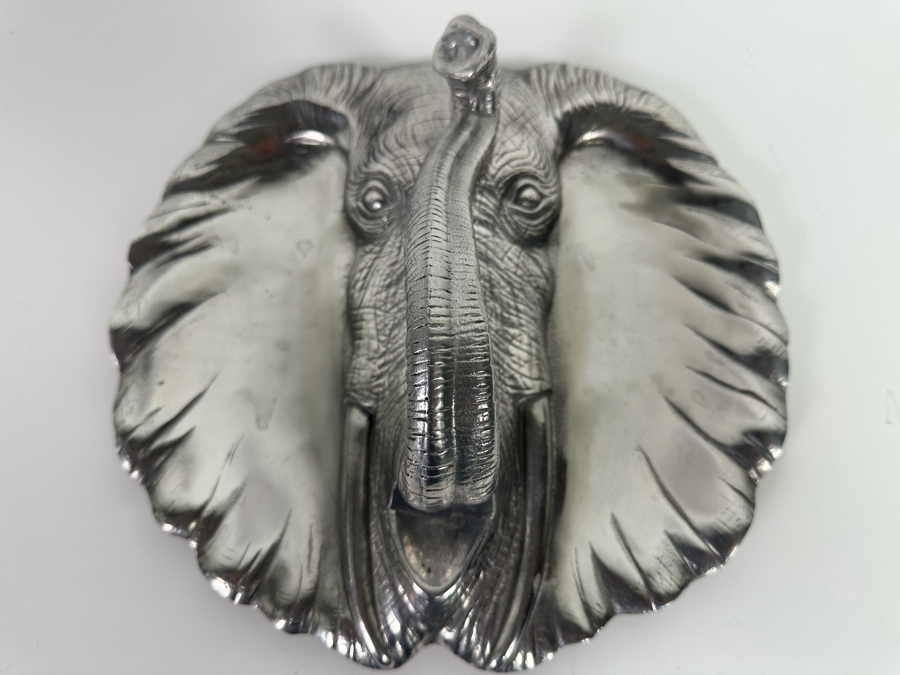 Vintage 1987 Arthur Court Elephant Handled Divided Dish 11.5W X 11D X 5H [Photo 2]