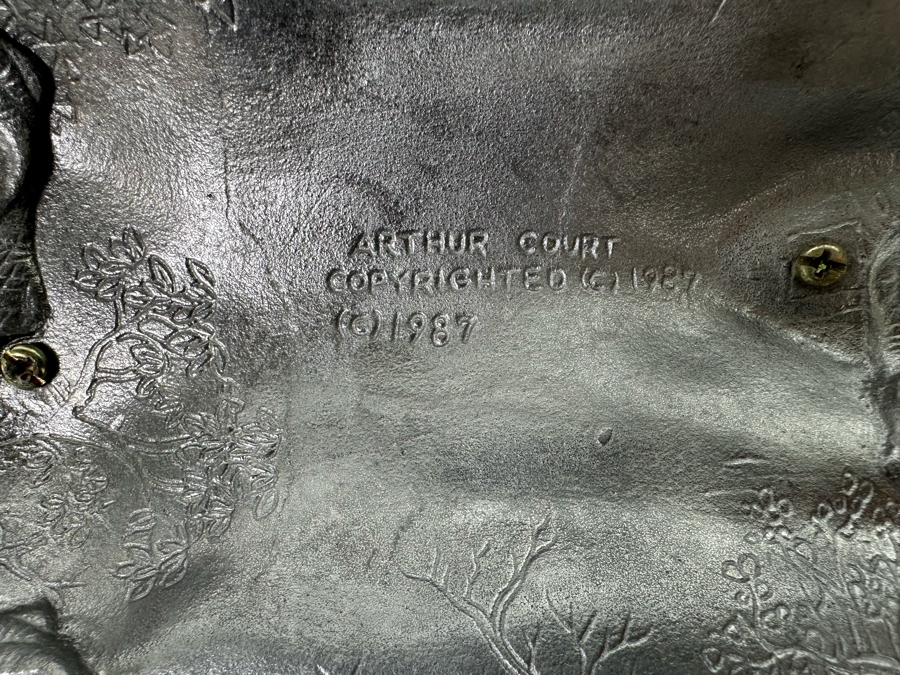 Vintage 1987 Arthur Court Elephant Handled Divided Dish 11.5W X 11D X 5H [Photo 7]