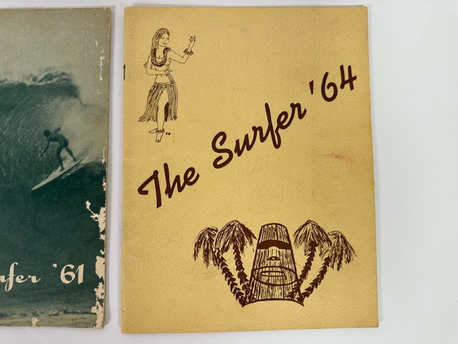 Vintage 1961 And 1964 The Surfer Yearbooks From Coronado Junior High School In San Diego Cover Featuring John Severson Surf Photograph [Photo 4]