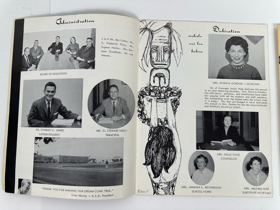 Vintage 1961 And 1964 The Surfer Yearbooks From Coronado Junior High School In San Diego Cover Featuring John Severson Surf Photograph [Photo 7]