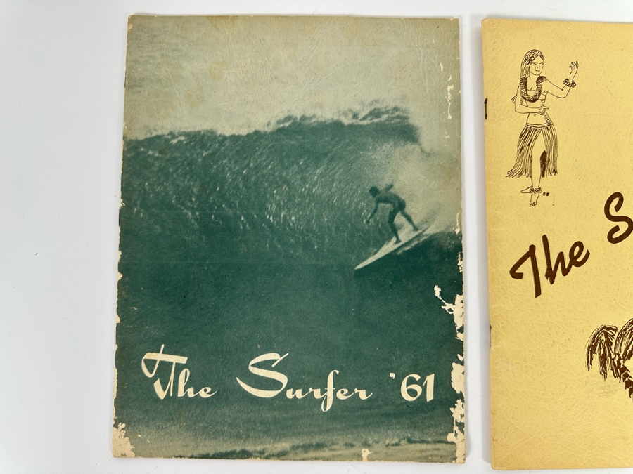 Vintage 1961 And 1964 The Surfer Yearbooks From Coronado Junior High School In San Diego Cover Featuring John Severson Surf Photograph [Photo 3]