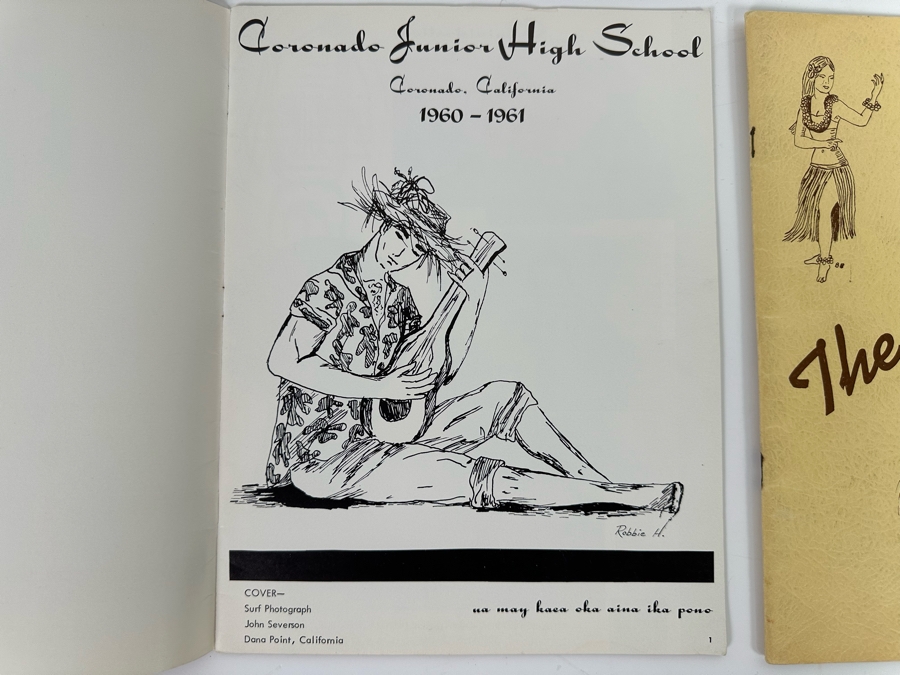 Vintage 1961 And 1964 The Surfer Yearbooks From Coronado Junior High School In San Diego Cover Featuring John Severson Surf Photograph [Photo 5]