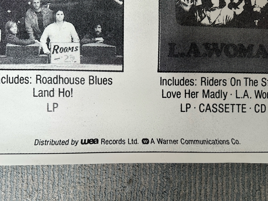 The Doors Wea Records Warner Communications Co LP / Cassette / CD Albums Promotional Rock Poster 38 X 53 [Photo 4]
