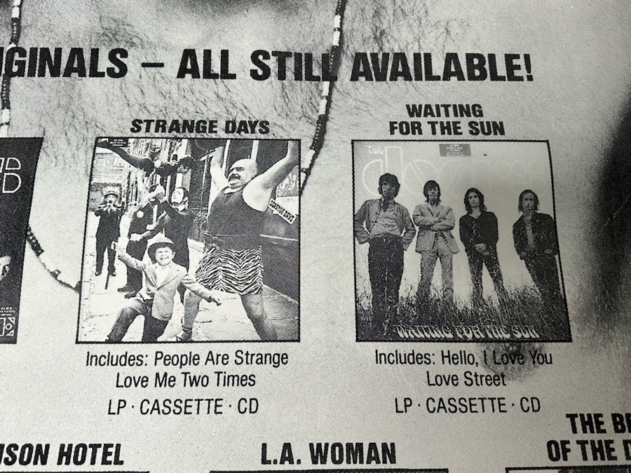 The Doors Wea Records Warner Communications Co LP / Cassette / CD Albums Promotional Rock Poster 38 X 53 [Photo 7]