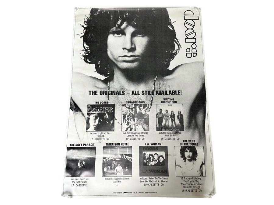 The Doors Wea Records Warner Communications Co LP / Cassette / CD Albums Promotional Rock Poster 38 X 53