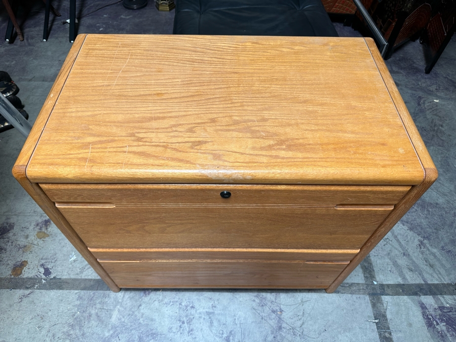 Solid Wood 2-Tier Filing Cabinet 34W X 20D X 29H [Photo 2]