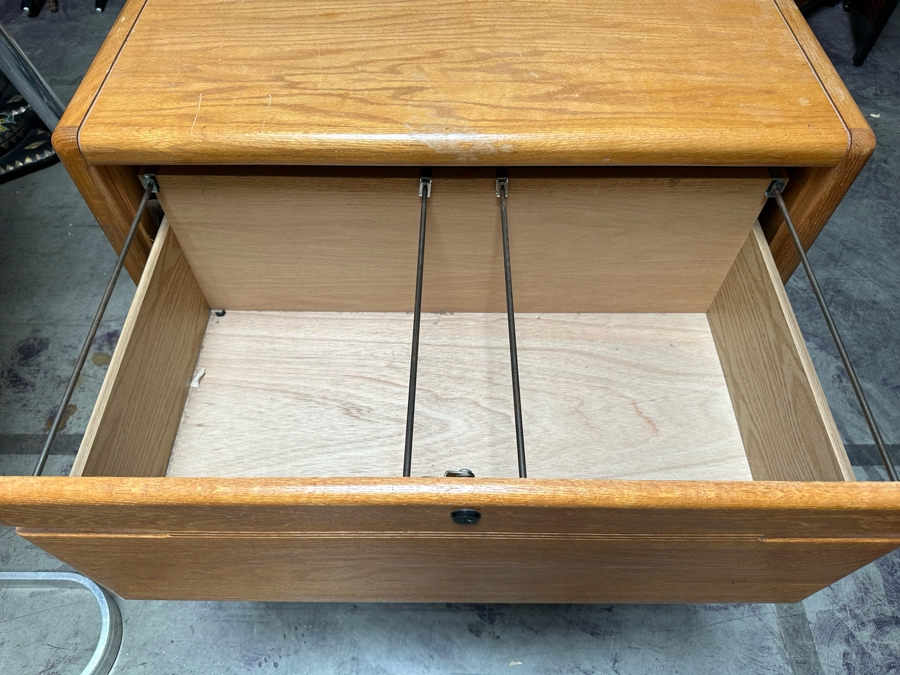 Solid Wood 2-Tier Filing Cabinet 34W X 20D X 29H [Photo 3]