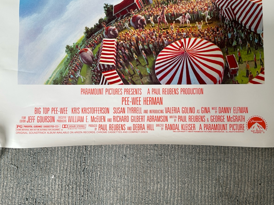 Big Top Pee Wee Pee-Wee Herman Movie Poster 27W X 40.5H [Photo 7]