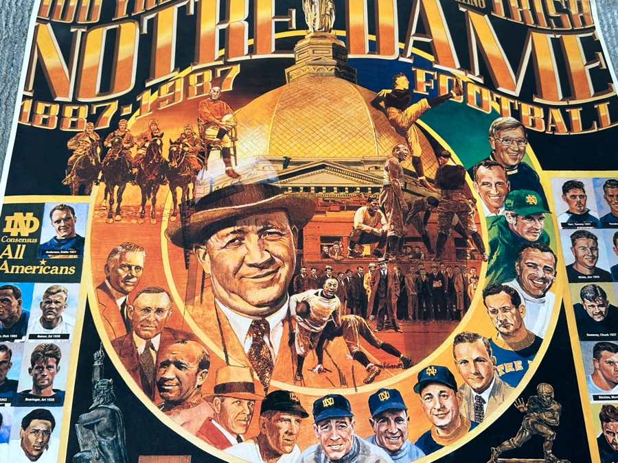 100 Years Fighting Irish Notre Dame Football 1887-1987 24 X 35 [Photo 14]