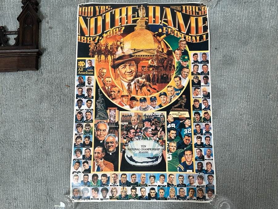 100 Years Fighting Irish Notre Dame Football 1887-1987 24 X 35 [Photo 2]