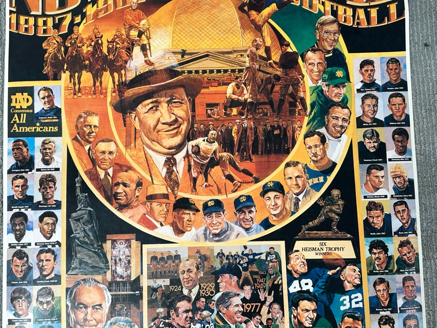 100 Years Fighting Irish Notre Dame Football 1887-1987 24 X 35 [Photo 5]