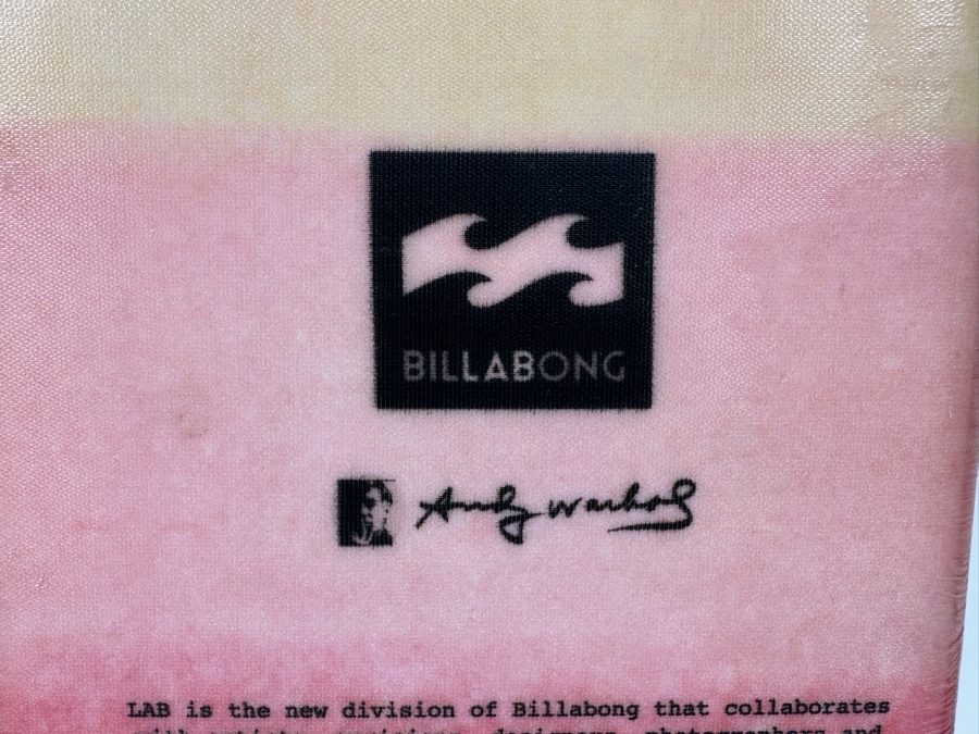 Andy Warhol 'I Came Out Of The Womb On A Surfboard' Billabong LAB Artist Collaboration 1st In Series Surfboard Section Promotion 17W X 2.5D X 13H [Photo 14]