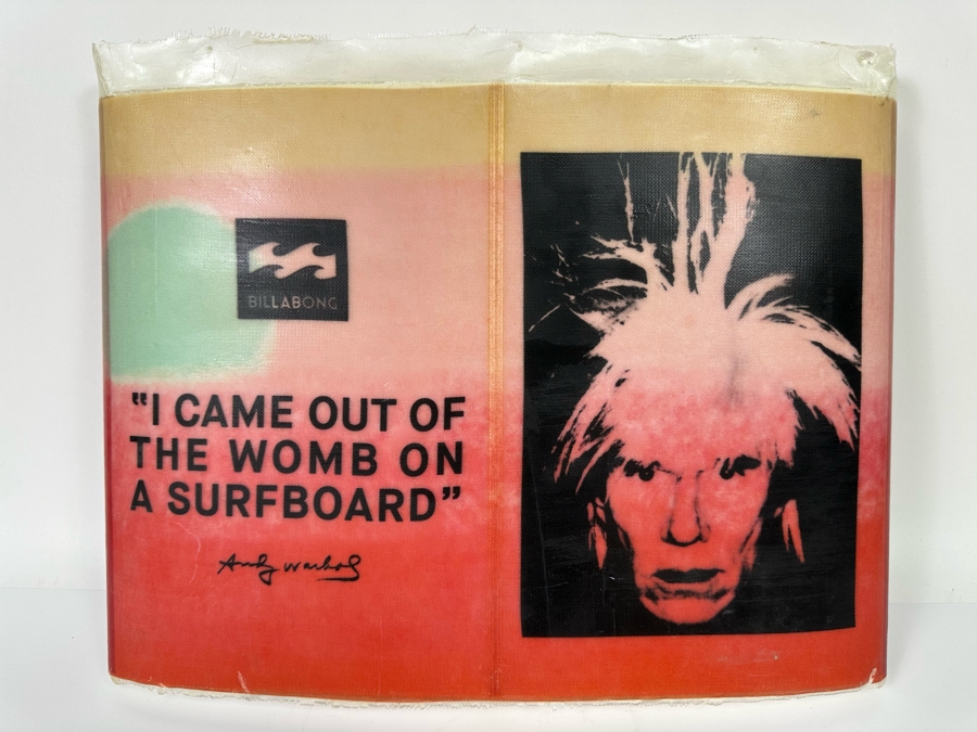 Andy Warhol 'I Came Out Of The Womb On A Surfboard' Billabong LAB Artist Collaboration 1st In Series Surfboard Section Promotion 17W X 2.5D X 13H [Photo 2]