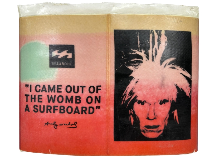 Andy Warhol 'I Came Out Of The Womb On A Surfboard' Billabong LAB Artist Collaboration 1st In Series Surfboard Section Promotion 17W X 2.5D X 13H