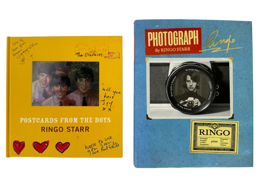 Pair Of Ringo Starr Hardcover Books: Postcards From The Boys And Photograph By Ringo Starr