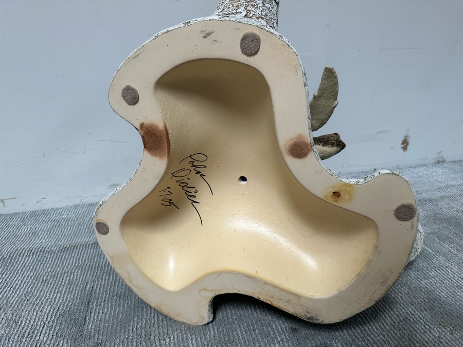 Stunning Signed John Didier Small Green Sea Turtle With Etched Rippled Glass Around Fins Coffee Table 46W X 46D X 15H Retails $2,150 [Photo 24]