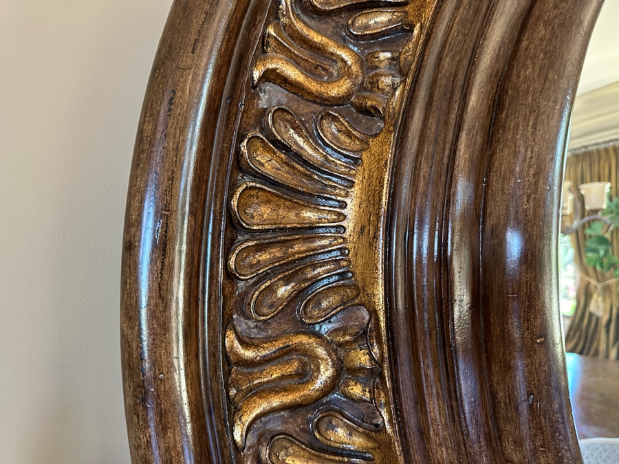 Buffet Server Credenza 7'W X 1'10'D X 2'10'H With Matching Round Mirror 4'5' [Photo 7]