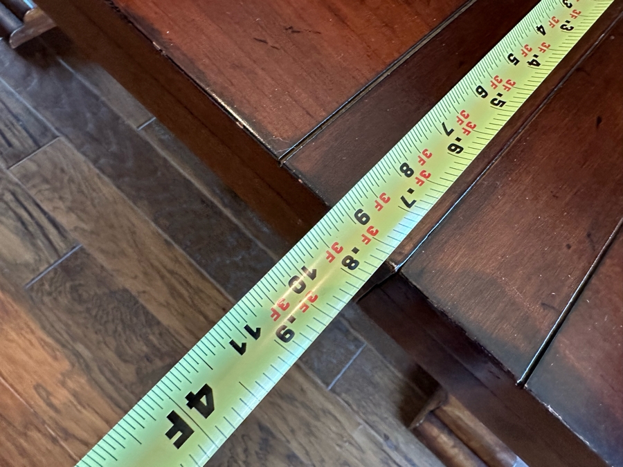 Wooden Trestle Table With One Leaf - Use As Dining Table / Conference Table / Desk 8'4'W (With Leaf) X 3'9'D (Leaf Is 1'10') [Photo 9]