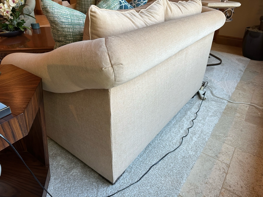 Three Piece Sectional Upholstered Sofa With Four Throw Pillows 14'W X 3'8'D X 3'3'H [Photo 7]