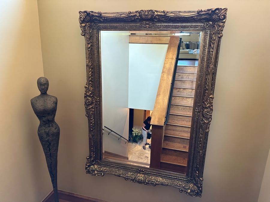 Large Formal Beveled Glass Full Length Wall Mirror 7'4'H X 5'4'W [Photo 10]