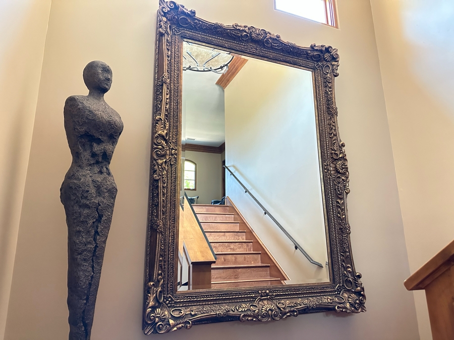 Large Formal Beveled Glass Full Length Wall Mirror 7'4'H X 5'4'W [Photo 2]