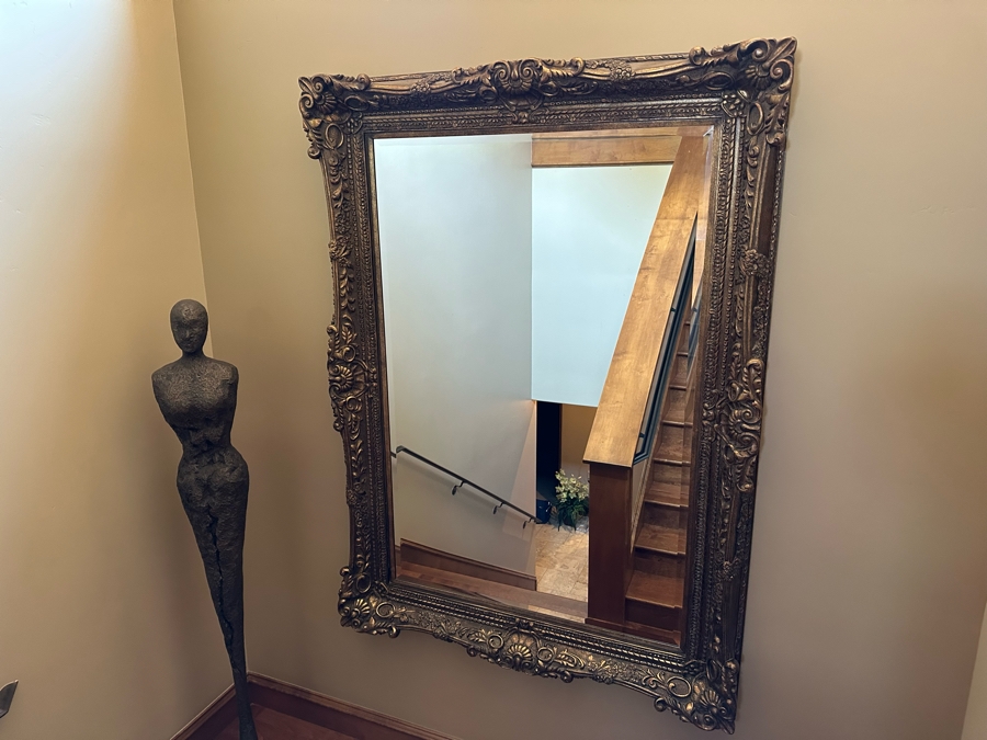 Large Formal Beveled Glass Full Length Wall Mirror 7'4'H X 5'4'W [Photo 9]