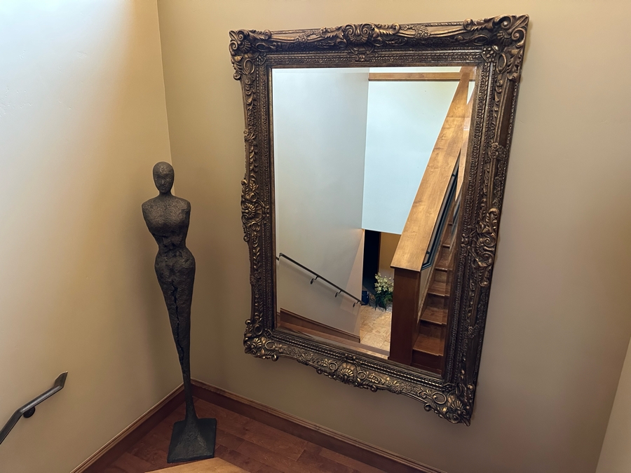 Large Formal Beveled Glass Full Length Wall Mirror 7'4'H X 5'4'W [Photo 8]