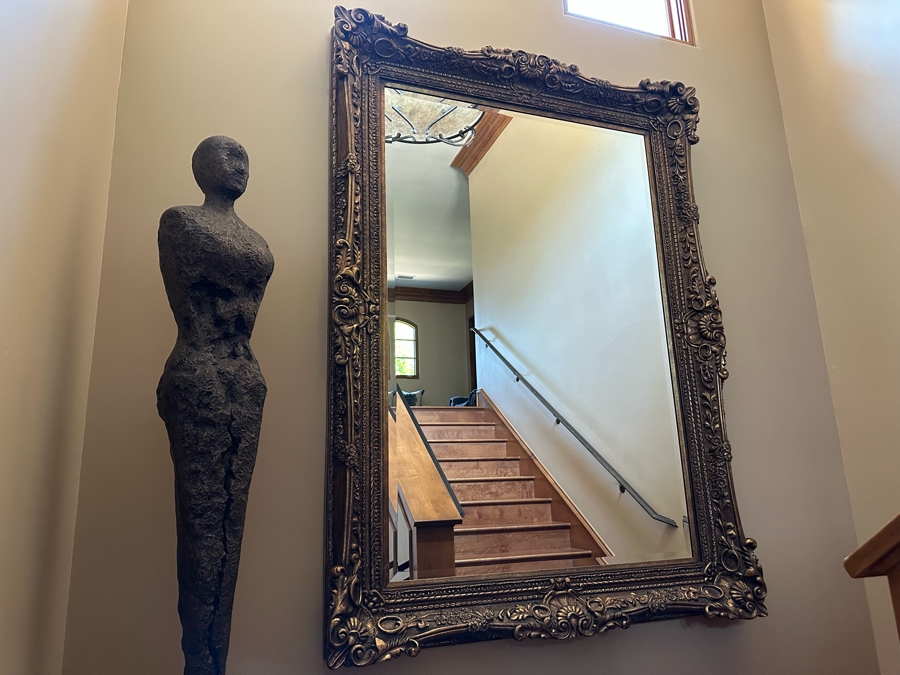 Large Formal Beveled Glass Full Length Wall Mirror 7'4'H X 5'4'W [Photo 3]