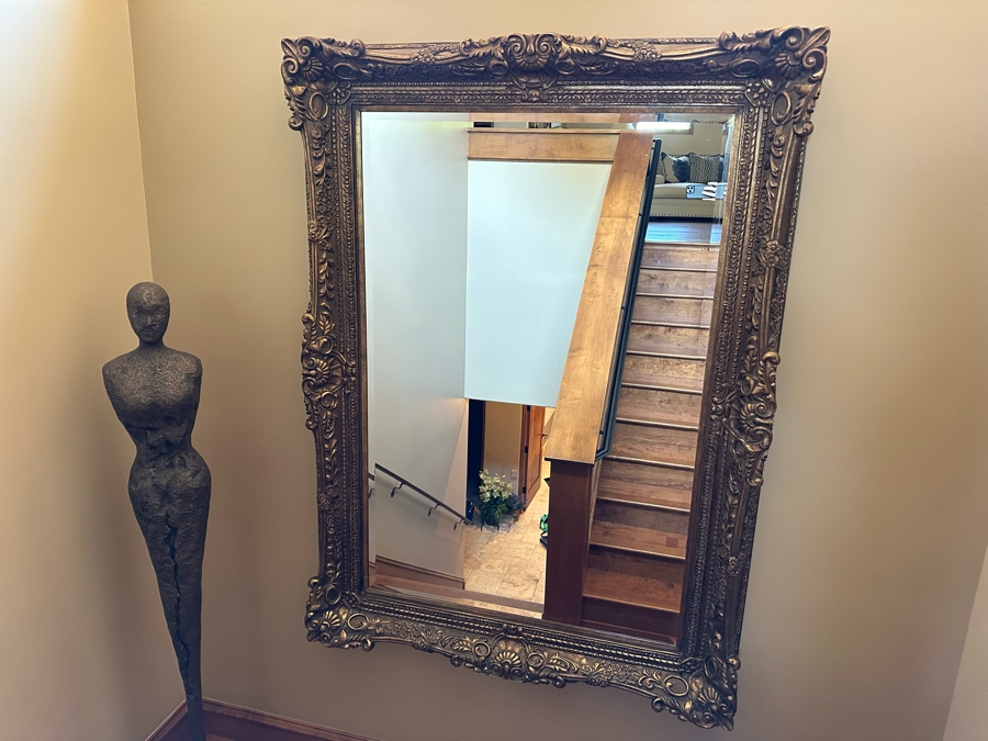 Large Formal Beveled Glass Full Length Wall Mirror 7'4'H X 5'4'W [Photo 11]