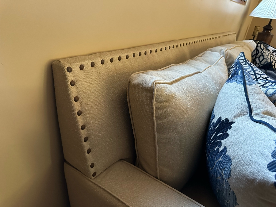 Last Minute Add - Contemporary Designer Sofa With Five Throw Pillows 7'10'W X 3'9'D X 3'2'H [Photo 9]