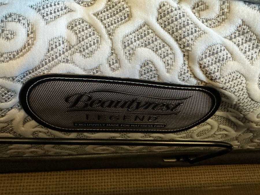 Stunning Designer Cal King Bed Featuring Tall Uphostered Headboard With Round Mirror And Upholstered Footboard With Storage Chest (Mattress / Box Spring Not Included) [Photo 11]