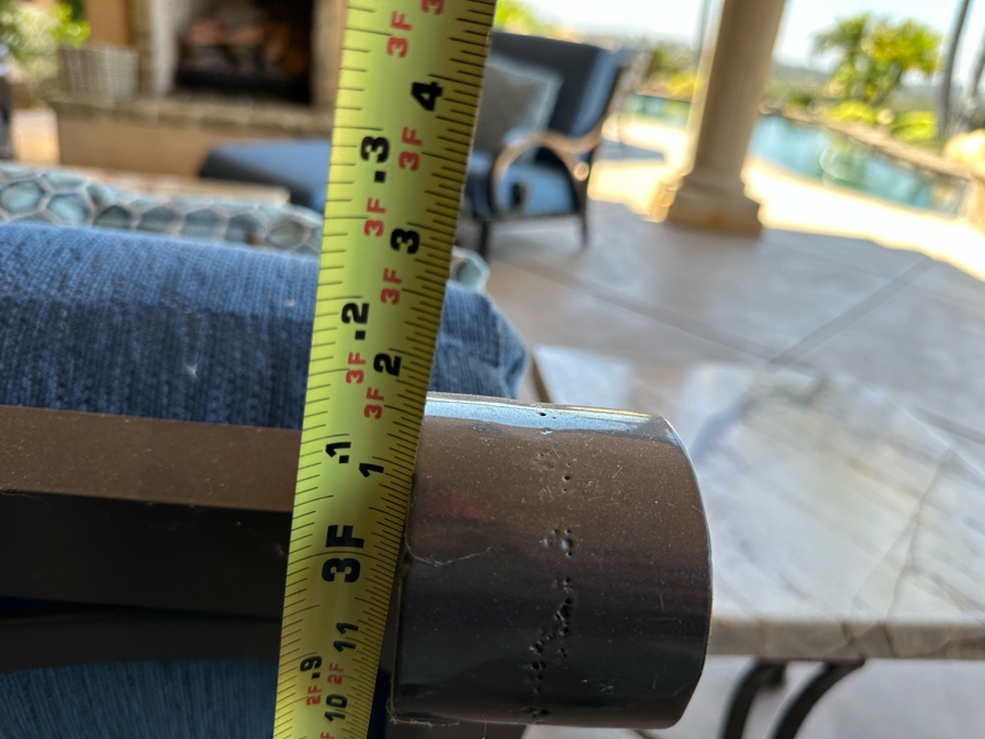 Outdoor Patio Furniture Set Includes Sofa 7'9'W X 3'6'D X 3'2'H With Pair Of Marble Top Side Tables 2'W X 2'D X 1'10H And Marble Top Coffee Table 4'W X 2'6'D X 1'8'H [Photo 15]