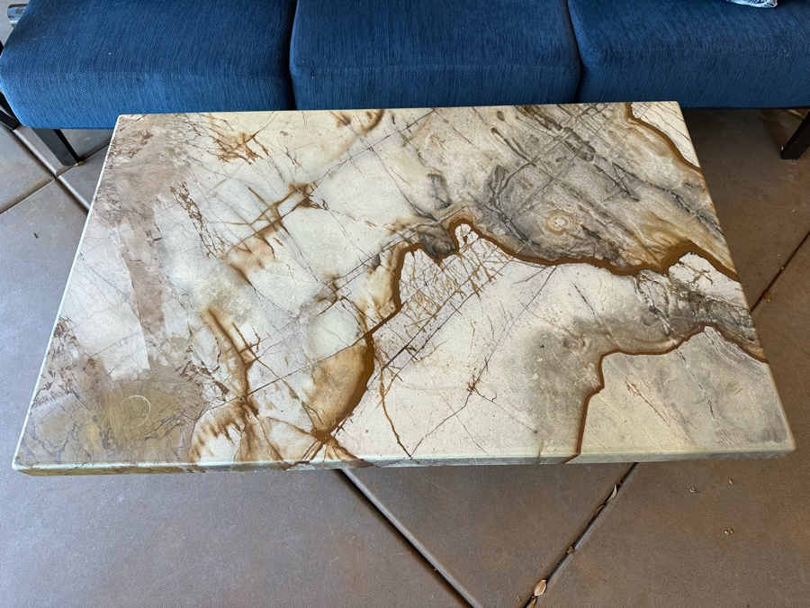 Outdoor Patio Furniture Set Includes Sofa 7'9'W X 3'6'D X 3'2'H With Pair Of Marble Top Side Tables 2'W X 2'D X 1'10H And Marble Top Coffee Table 4'W X 2'6'D X 1'8'H [Photo 8]