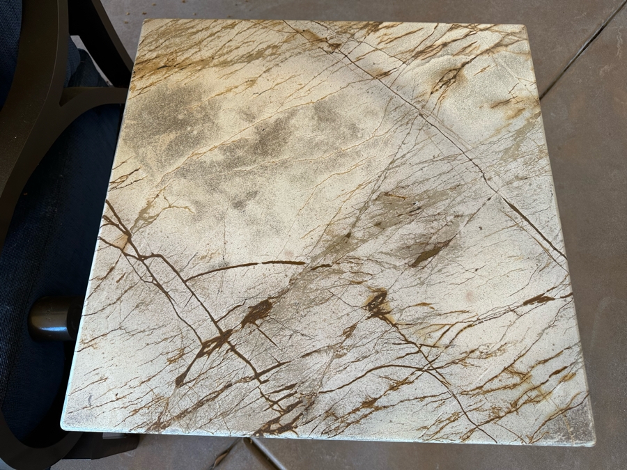 Outdoor Patio Furniture Set Includes Sofa 7'9'W X 3'6'D X 3'2'H With Pair Of Marble Top Side Tables 2'W X 2'D X 1'10H And Marble Top Coffee Table 4'W X 2'6'D X 1'8'H [Photo 10]