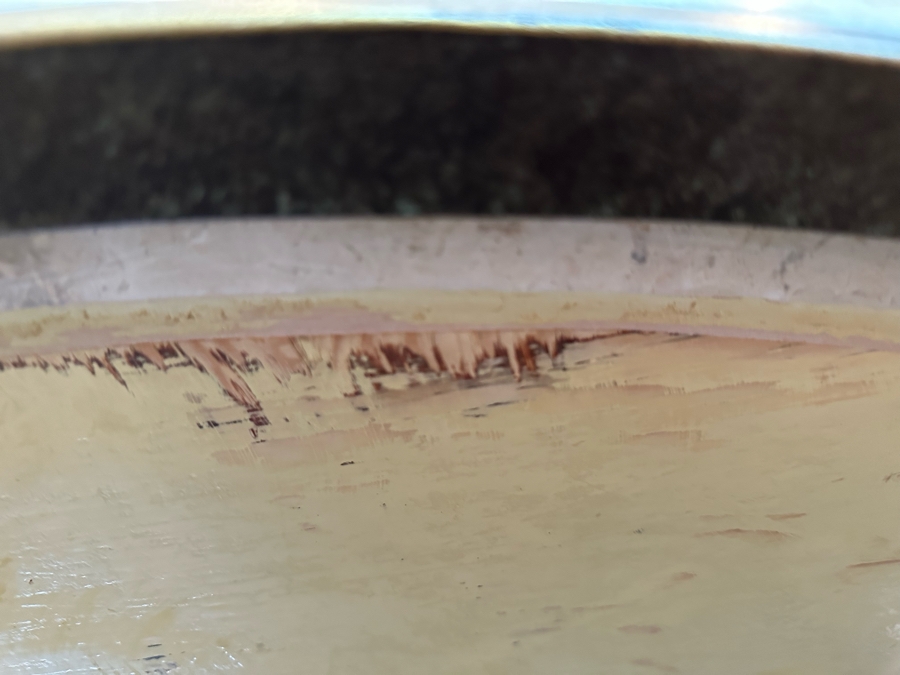 Stunning Sculptural Bronze Base Coffee Table With Round Marble Top Very Heavy 4'9.5'R X 1'7'H [CR] [Photo 11]