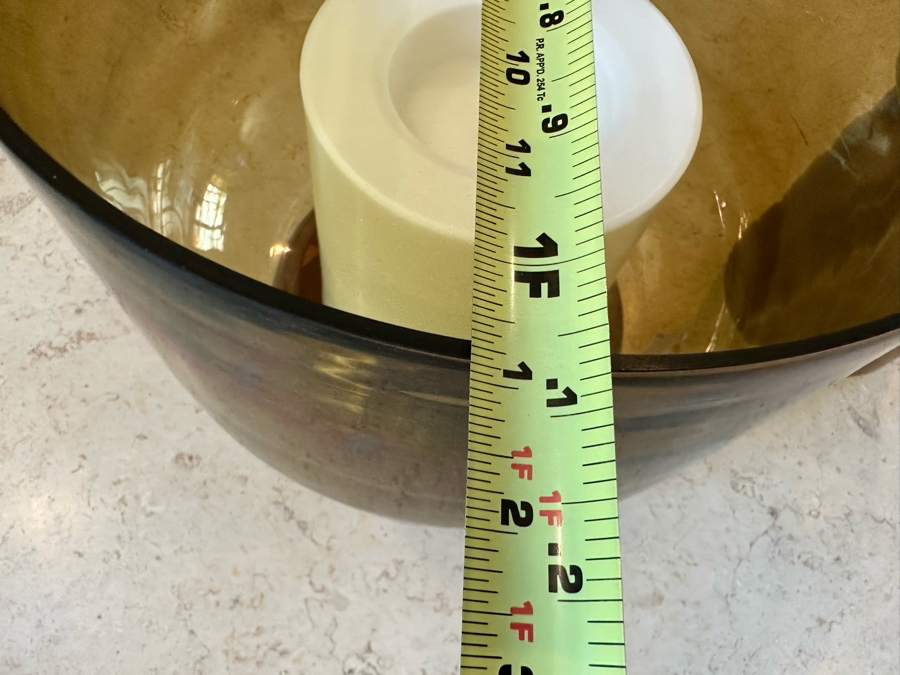 Pair Of Large Metal And Glass Candle Holders By Arteriors With Battery Powered Candles 1'9.5'H And 1'2.5'H [CR] [Photo 9]