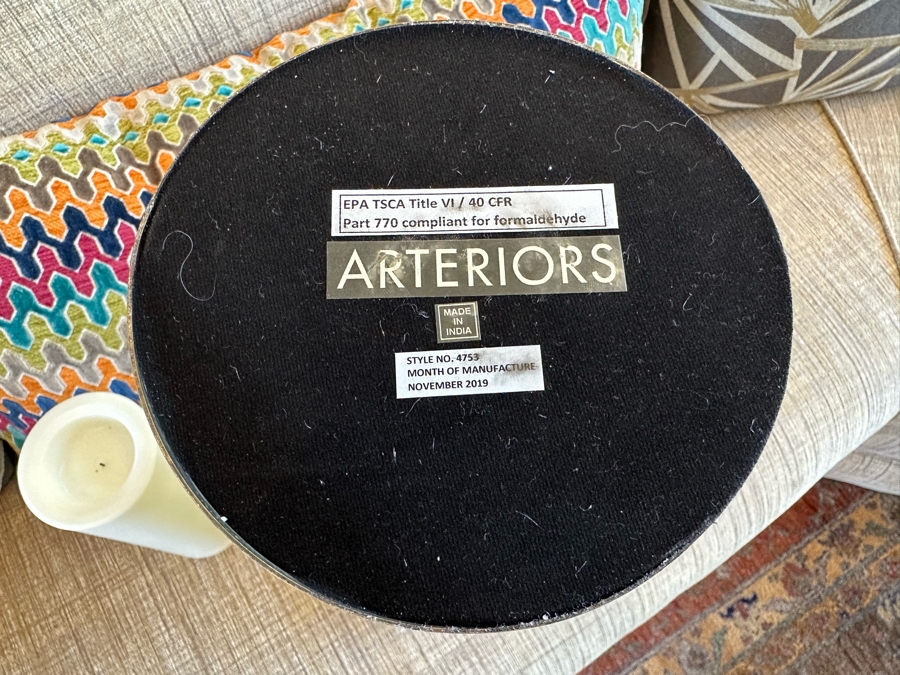 Pair Of Large Metal And Glass Candle Holders By Arteriors With Battery Powered Candles 1'9.5'H And 1'2.5'H [CR] [Photo 5]