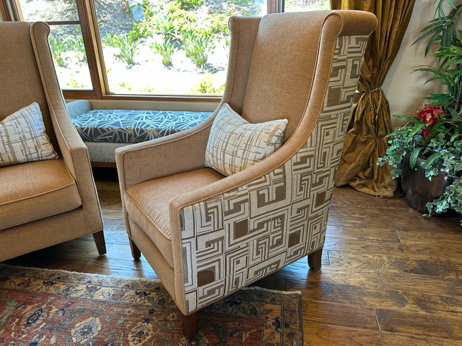 Pair Of Classy Modern Upholstered Armchairs 2'3'W X 3'5'D X 4'H [CR] [Photo 7]