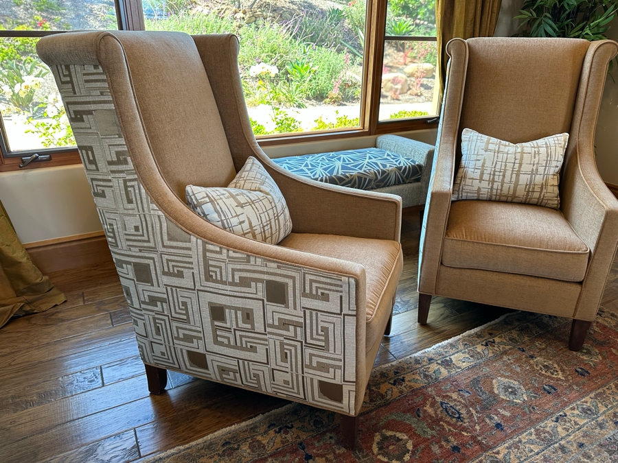 Pair Of Classy Modern Upholstered Armchairs 2'3'W X 3'5'D X 4'H [CR] [Photo 6]
