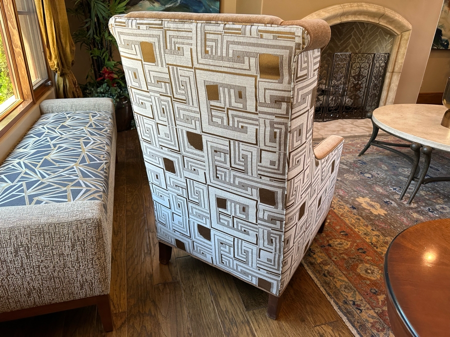 Pair Of Classy Modern Upholstered Armchairs 2'3'W X 3'5'D X 4'H [CR] [Photo 2]