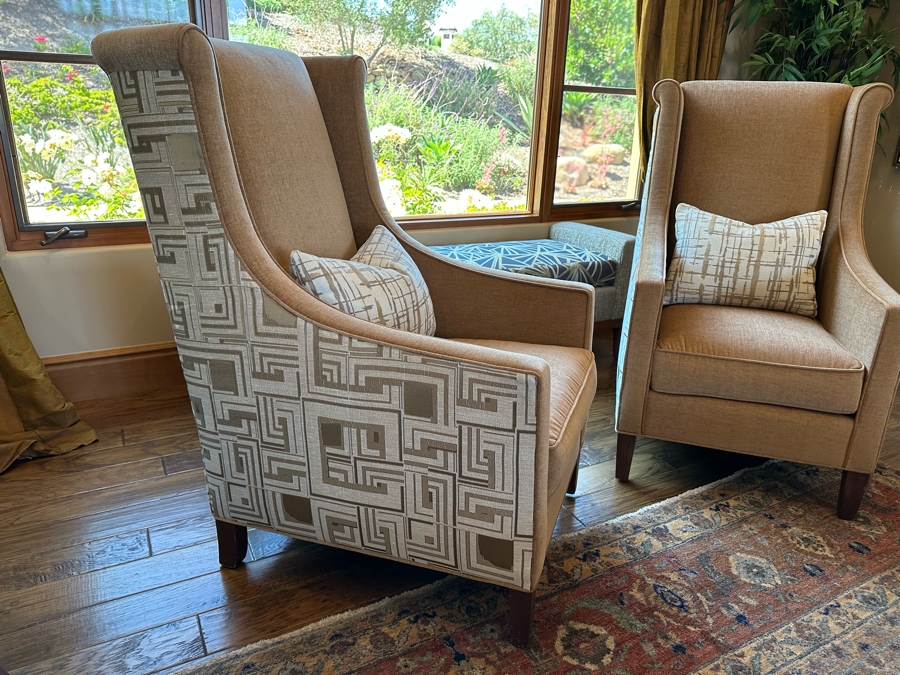 Pair Of Classy Modern Upholstered Armchairs 2'3'W X 3'5'D X 4'H [CR] [Photo 5]