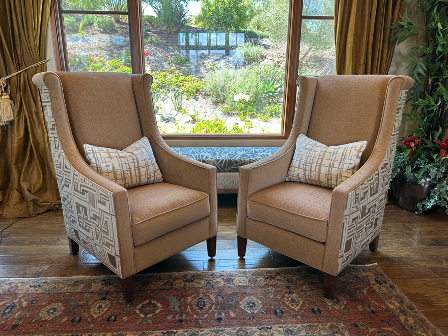 Pair Of Classy Modern Upholstered Armchairs 2'3'W X 3'5'D X 4'H [CR] [Photo 4]