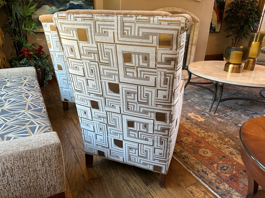 Pair Of Classy Modern Upholstered Armchairs 2'3'W X 3'5'D X 4'H [CR] [Photo 9]