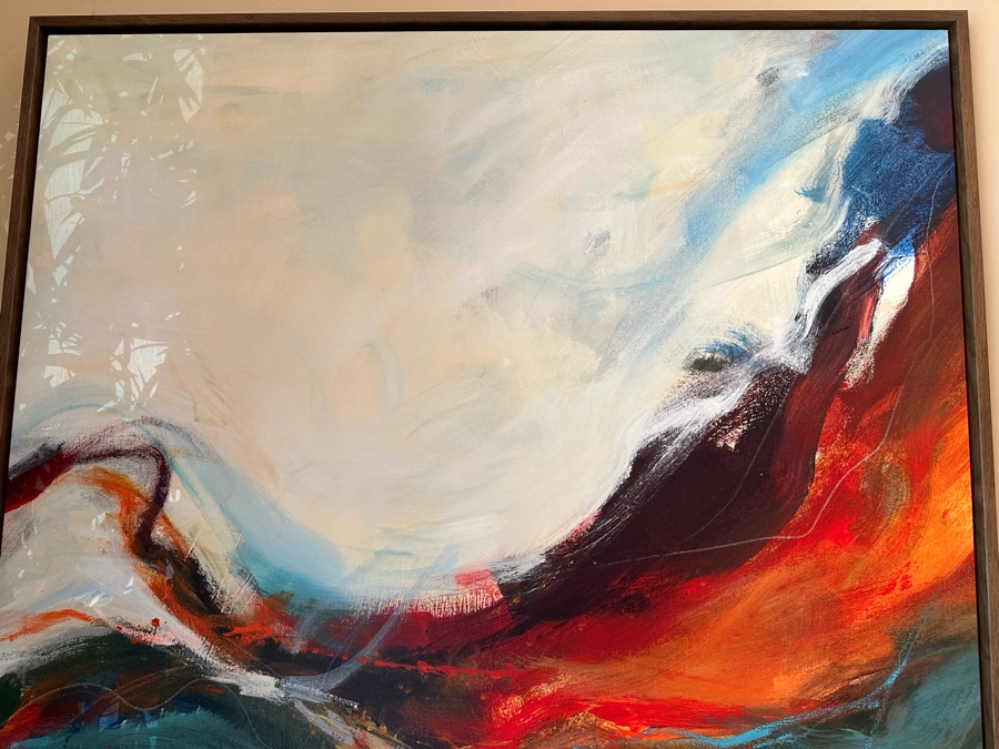 Modern Canvas Print Titled 'Emotion Flow I' By Guseul Park 47 X 62 Framed [CR] Retails $1,459 [Photo 3]