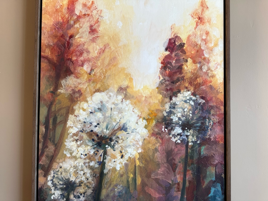 Canvas Print Titled 'Garden Sun II' 30 X 63 Framed [CR] [Photo 3]