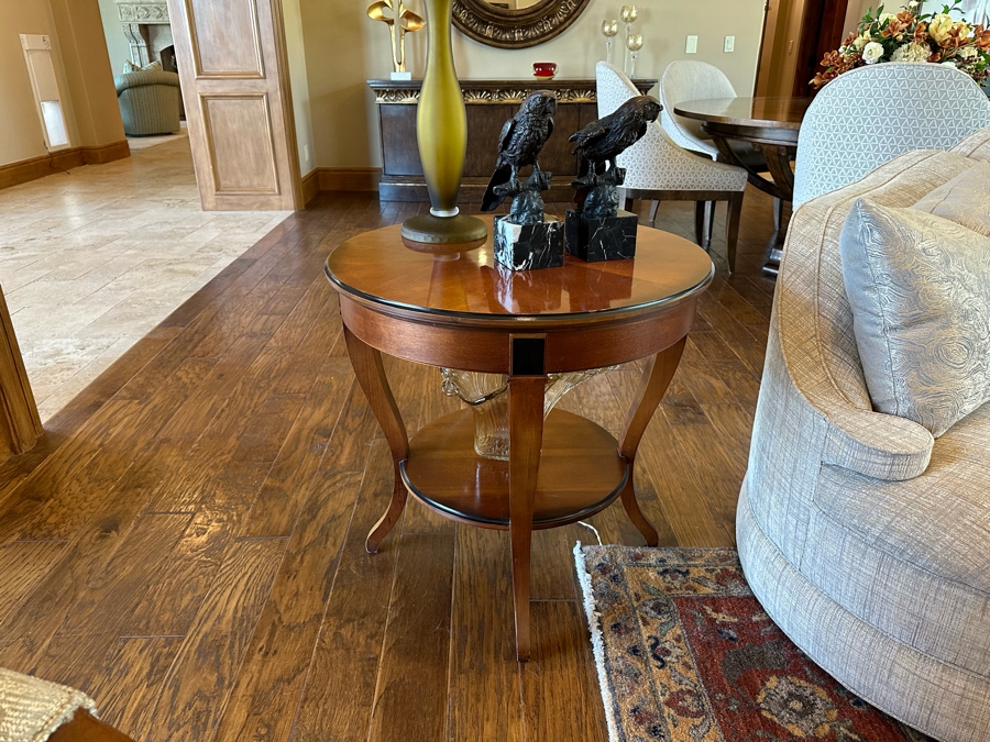 Pair Of Wooden 2-Tier Side Tables By 2'4'W X 2'3.5'H [CR] [Photo 2]