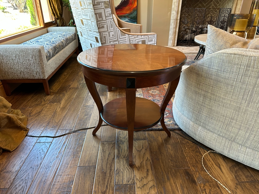 Pair Of Wooden 2-Tier Side Tables By 2'4'W X 2'3.5'H [CR] [Photo 3]