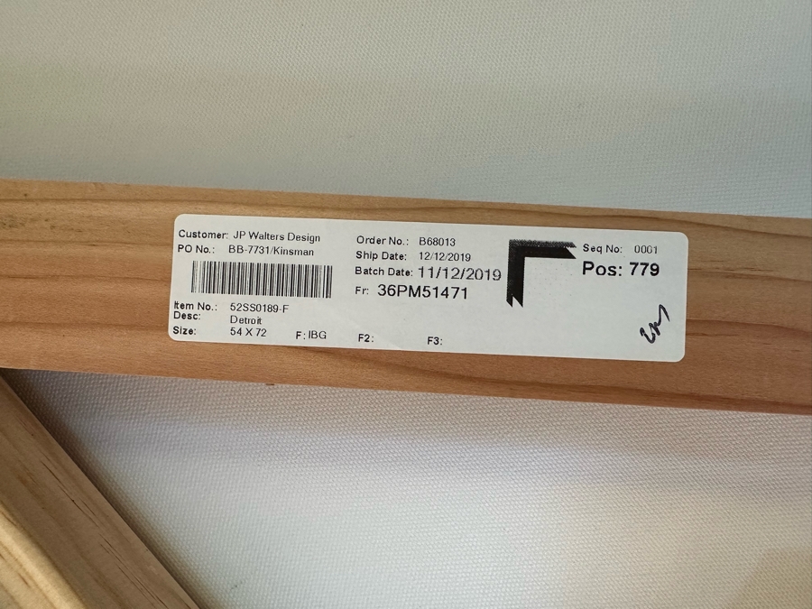 Large Modern Abstract Canvas Print By Sarah Stockstill Titled Detroit 54 X 72 Framed [CR] [Photo 11]