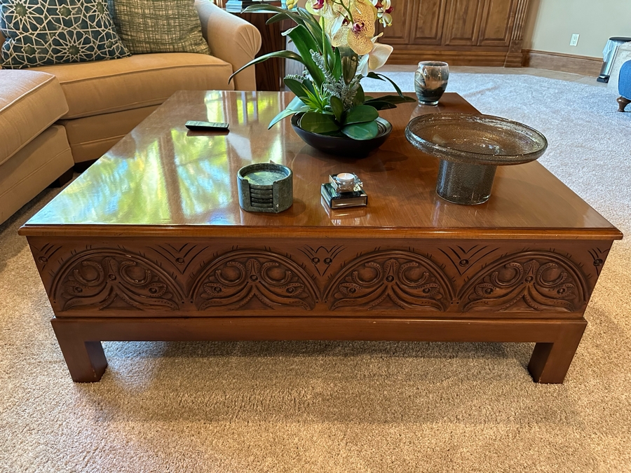 Wooden Square Coffee Table With Drawer 4'W X 4'D X 1'6'H [CR] [Photo 7]