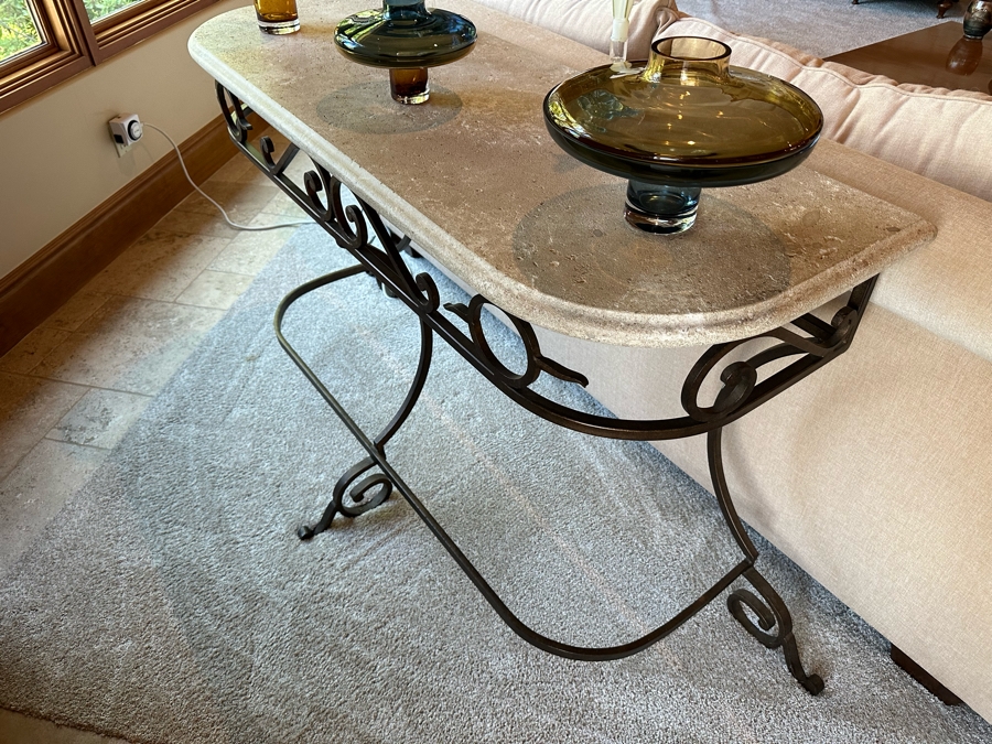 Sofa Table With Metal Base 4'9.5'W X 1'10'D X 2'11'H [CR] [Photo 5]